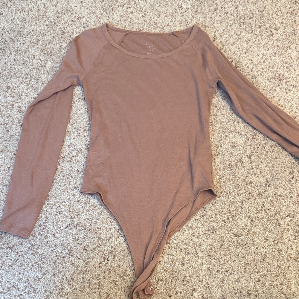 Brown Long Sleeve Bodysuit